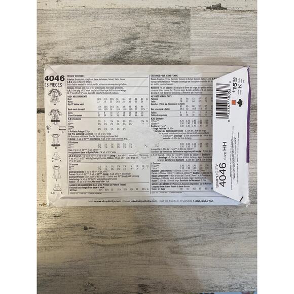 Simplicity Sewing Pattern 4046 Adult Costume Mean Girls Sexy Santa 6-12 UNCUT - Picture 2 of 2